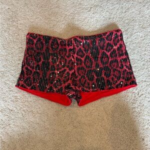 Sequin Leopard Print Women Shorts